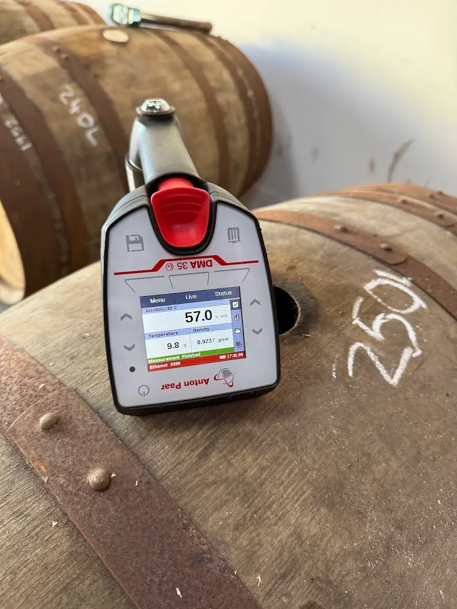 Anton Paar digital regauge equipment for precise whisky cask measurement at Still Spirit warehouse